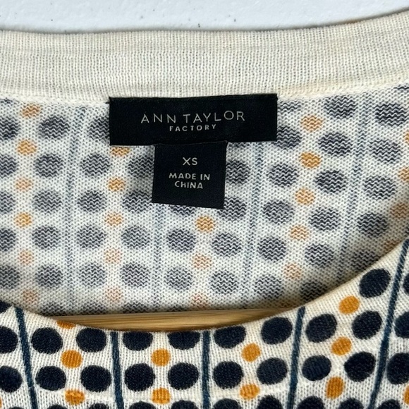 Ann Taylor Factory Blue and Gold Dot, Lightweight Sweater.Size XS.Career.Casual. - Picture 3 of 8